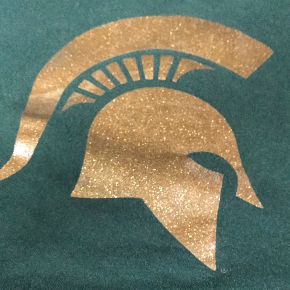 Michigan‎ State Spartans Jerzees Green Crewneck Sweater with Gold Logo - Picture 3 of 4
